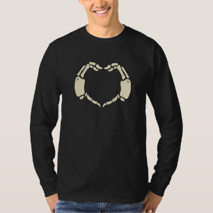 T-shirt Squelette Main Signe de Coeur Costume d'os Hallowe
