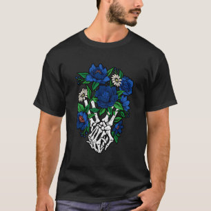T-shirt Squelette Mains Cachées Mains de fixation Signe Bo