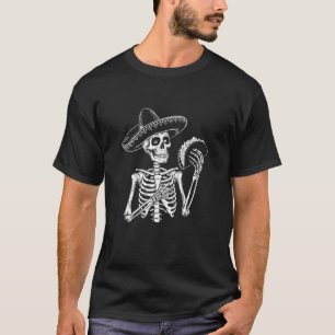 T-shirt Squelette Mexicain Amoureux de Tacos Fête Cinco De