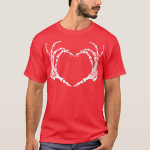 T-shirt Squelette mignonne Coeur main Signes Bones Costume