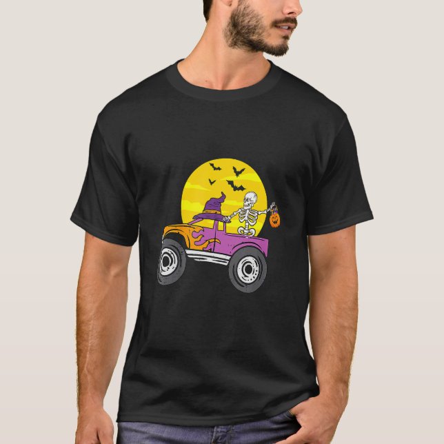 T-shirt Squelette Monster Camion Lune bonbon pour bébé Gar (Devant)