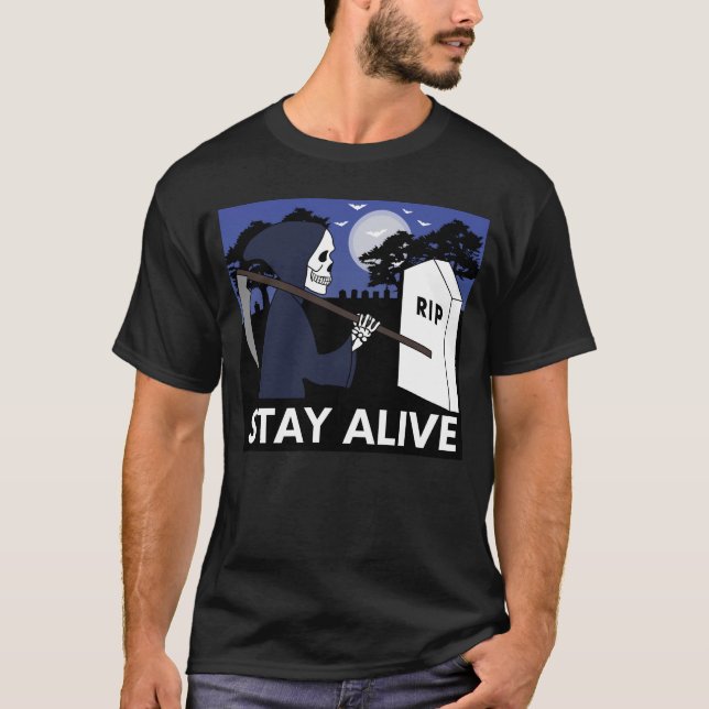 T-shirt squelette mort déplaisante (Devant)