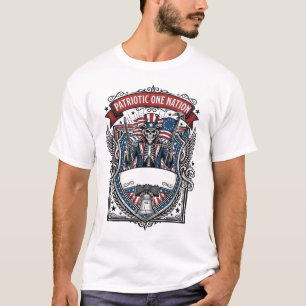 T-shirt Squelette oncle Sam patriotique sombre Squelette p