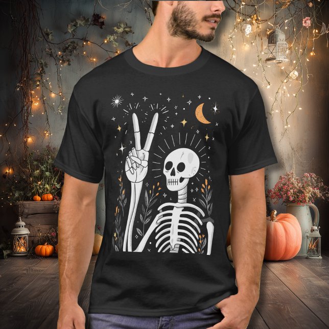 T-shirt Squelette paisible avec étoiles et lune (Créateur téléchargé)