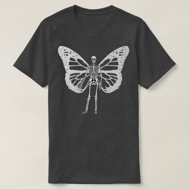 T-shirt Squelette Papillon Fairycore Grunge Goth esthétiqu (Design devant)