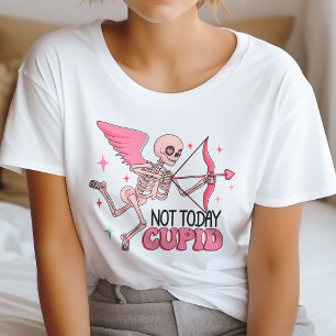 T-shirt Squelette pas aujourd'hui mignon anti-Valentine