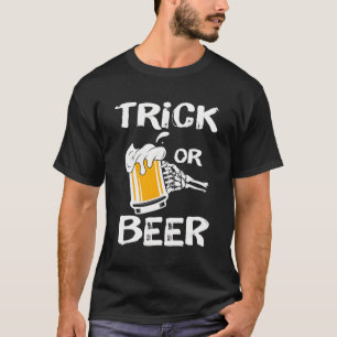 T-shirt Squelette Pince À Main Ou Bière