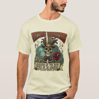 T-shirt Squelette psychédélique vintage 80
