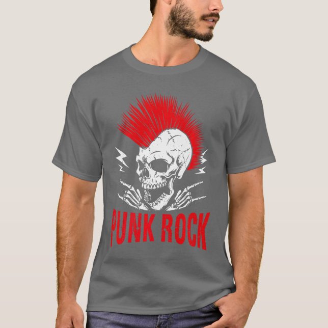 T-shirt Squelette Punk Rock Premium (Devant)