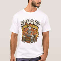 Squelette Rétro Groovy Amateur de Livres Halloween