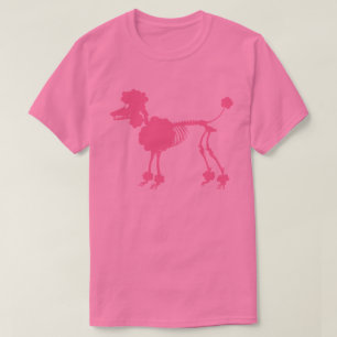T-shirt Squelette rose de caniche