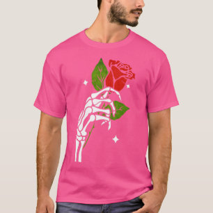 T-shirt Squelette Rose main Goth Gothique Grunge Style