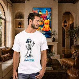 T-shirt Squelette Signe de Victoire Design Humoristique Dr