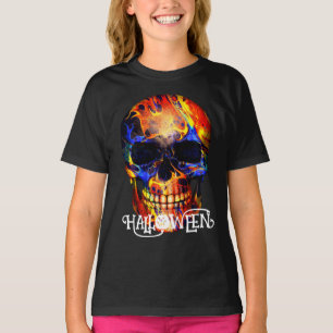 T-SHIRT SQUELETTE SKULL COLORÉE HAPPY HALLOWEEN APPAREL