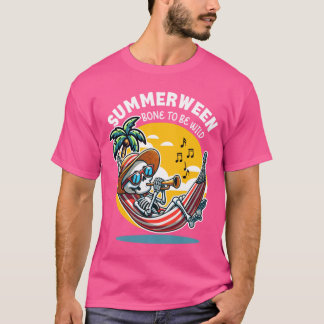 T-shirt Squelette Summerween Bone to Be Wild à manches lon