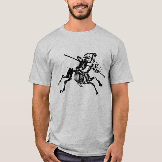 T-shirt Squelette sur le cheval squelettique (Devant)