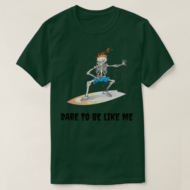 T-shirt Squelette Surf surf Halloween surf (Design devant)