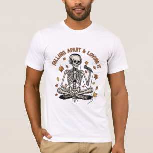T-shirt Squelette tombant en morceaux et l'aimant