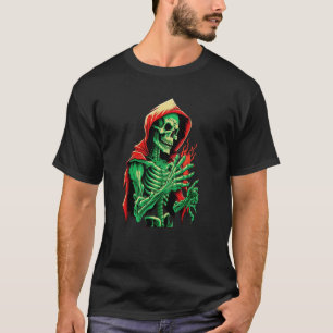 T-shirt Squelette vert Gothique et occulte Squelette mort