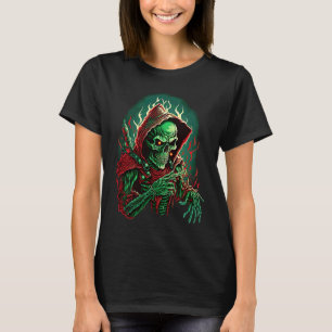 T-shirt Squelette vert  Mort-vivant Mort Occulte Goth Sque