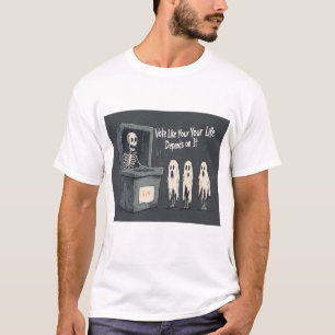 T-shirt Squelette votant avec fantômes 🗳️💀