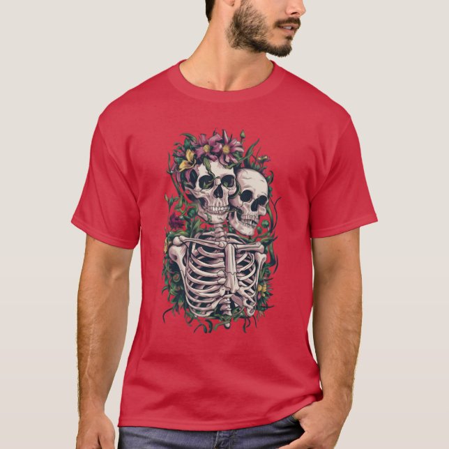 T-shirt Squelettes amoureux garçon (Devant)