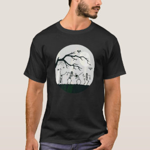 T-shirt Squelettes dansant au clair de lune Halloween eff