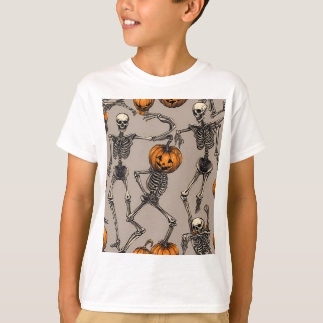 T-shirt Squelettes dansants d'Halloween (Devant)