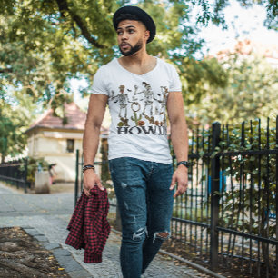 T-SHIRT SQUELETTES DE COWBOY HALLOWEEN DANSANT   WILD WEST