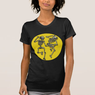 T-shirt Squelettes de danse avec la Pleine lune pour