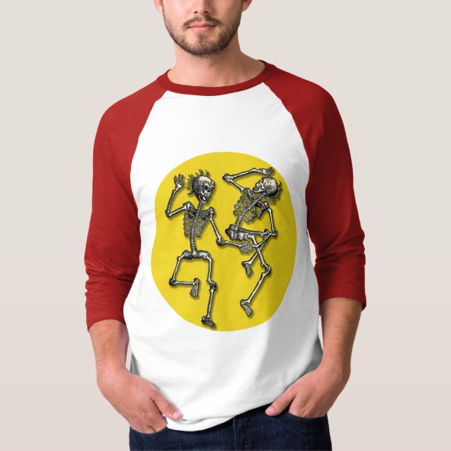 T-shirt Squelettes de danse avec la Pleine lune pour (Devant)