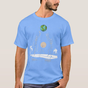 T-shirt Squelettes de plage d'été Volleyball Terre Espace