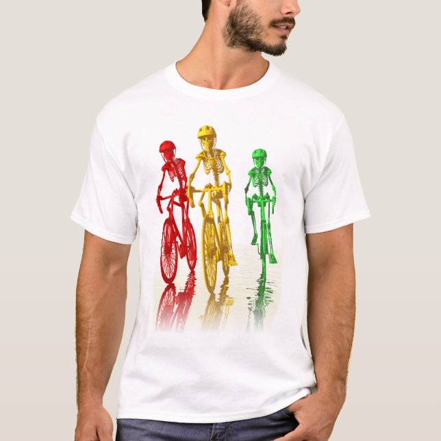 T-shirt Squelettes montant des bicyclettes (Devant)