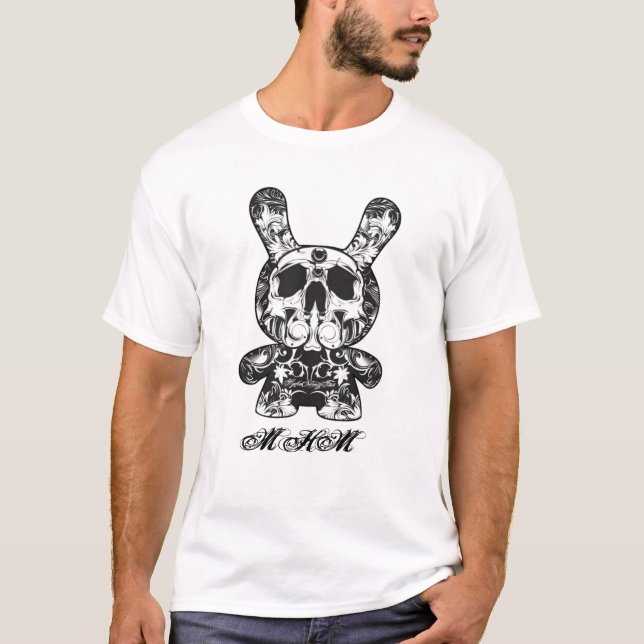 T-shirt squelettique fleuri de lapin de (Devant)