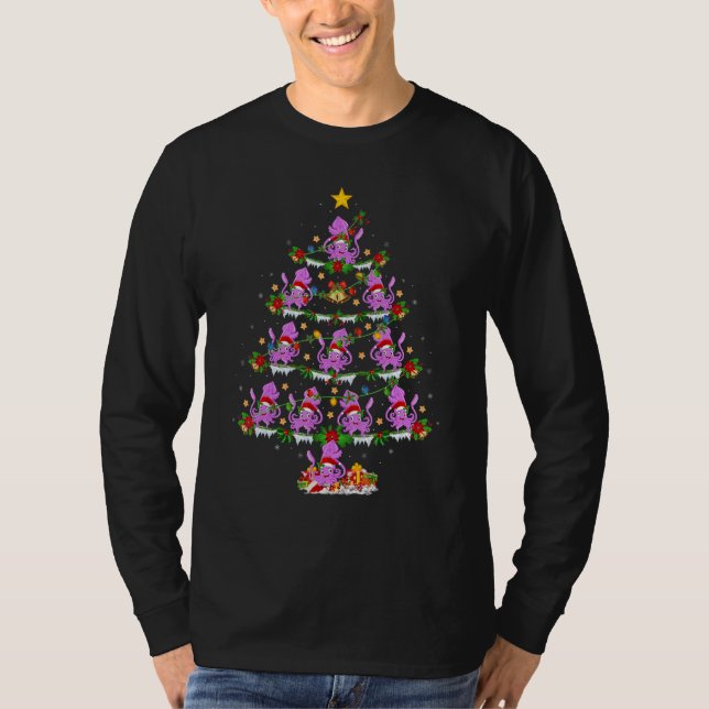 T-shirt Squid  Xmas Lights Squid Christmas Tree (Devant)