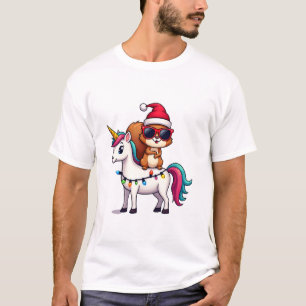 T-Shirt Squirrel à Cheval sur Licorne avec Guirlan