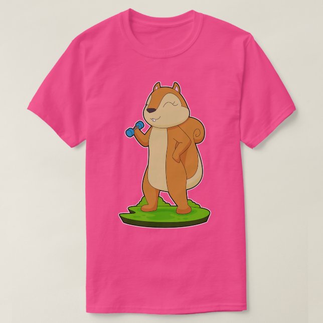 T-shirt Squirrel Fitness Dumbbell (Design devant)