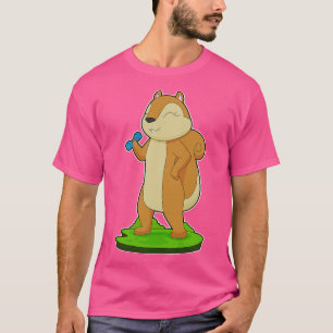 T-shirt Squirrel Fitness Dumbbell