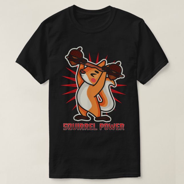T-shirt Squirrel Gym Ranger Strongman Funky Power (Design devant)
