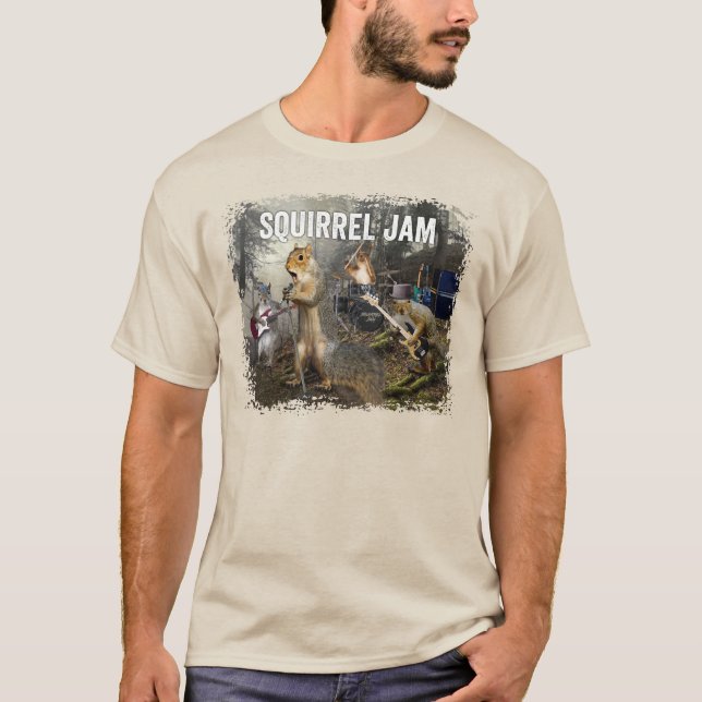 T-shirt Squirrel Jam - drôle de groupe de rock (Devant)