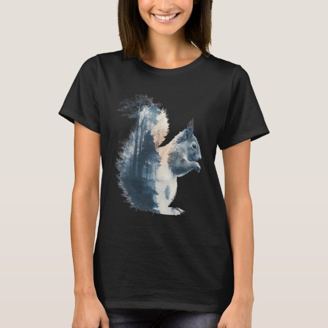 T-shirt Squirrel Lover Forest Wildlife Motif Nature Rodent (Devant)