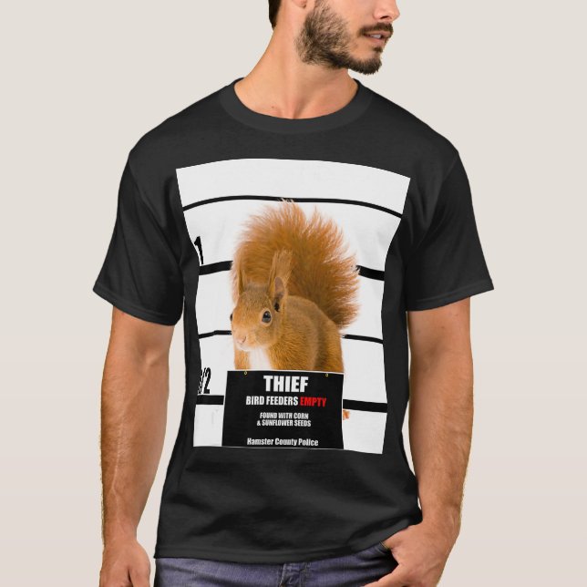 T-shirt Squirrel Oiseau nourricier Voleur Gac d'alimentati (Devant)