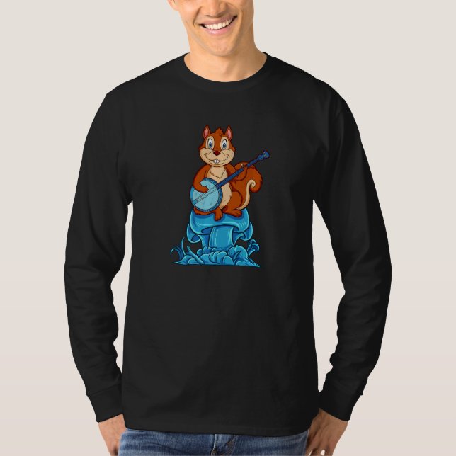 T-shirt Squirrel Plays Banjo On Mushroom (Devant)