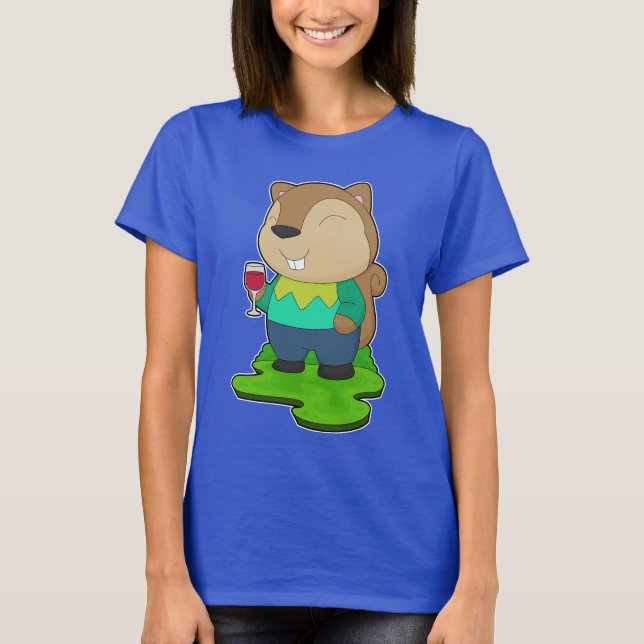 T-shirt Squirrel Red wine (Devant)
