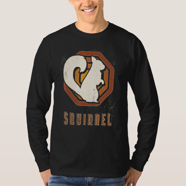 T-shirt Squirrel Vintage Retro Classic Animal Love (Devant)