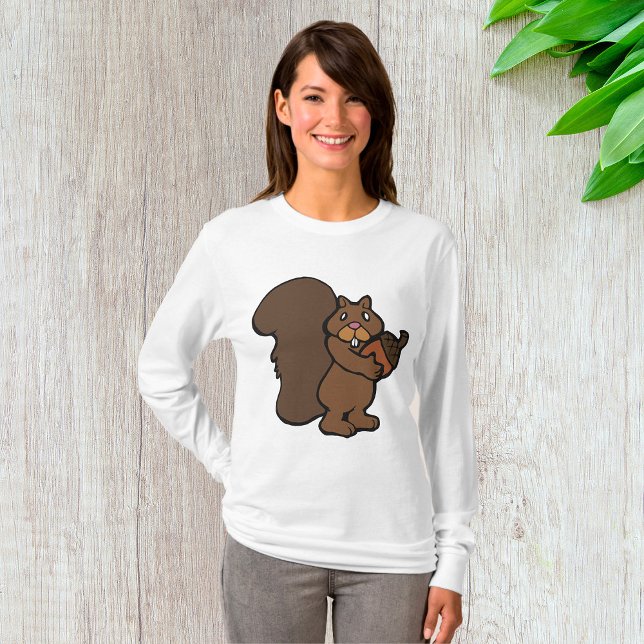 T-shirt Squirrel with Acorn Cute Woodland Animal (Créateur téléchargé)