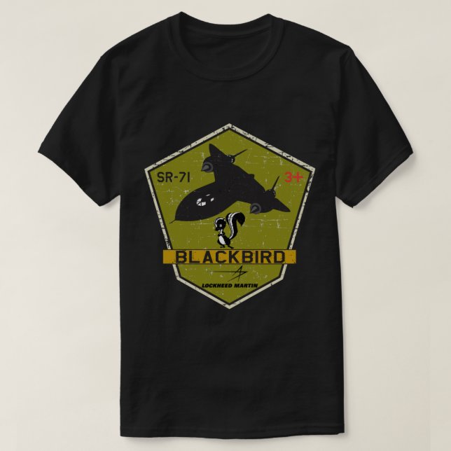 T-shirt SR-71 Blackbird Skunkworks - Grunge Style    (Design devant)
