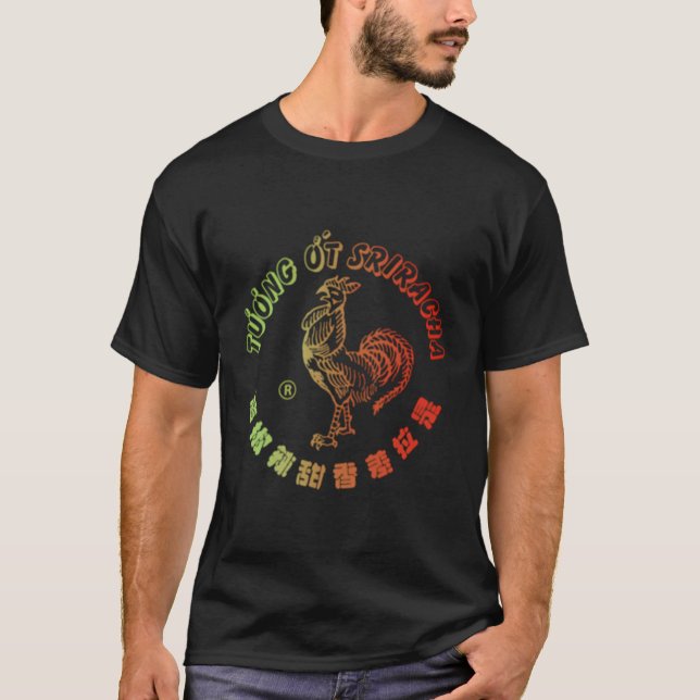 T-shirt Sriracha Sauce Chaude Rouge Et Vert Gradient (Devant)