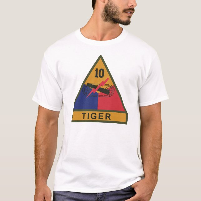 T-shirt SSI - 10e division blindée avec nom Bande (Devant)