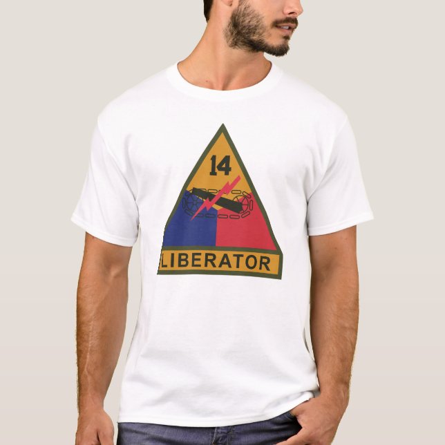 T-shirt SSI - 14e division blindée avec bande de nom (Devant)